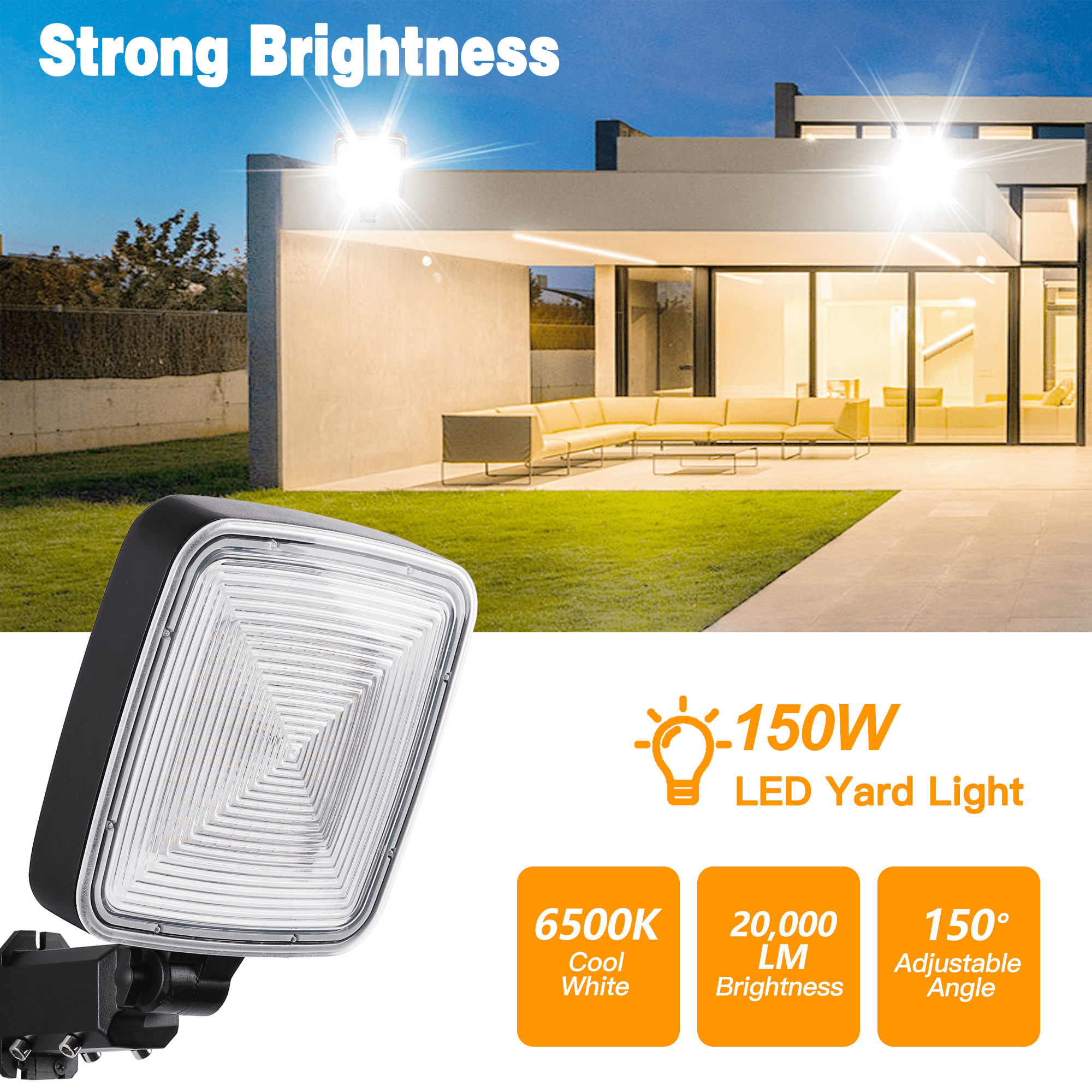 SUNBEAK Motion Sensor LED Barn Light,150W Dusk to Dawn Area Lights with Photocell,Adjustable Angle,6500K 20,000LM,IP66 Waterproof Outdoor Security Lighting for Street,Yard