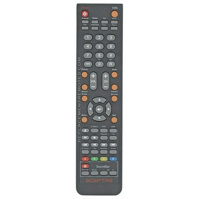 Sceptre X325BVREM 142022370001C TV Remote Control for E245WDFHDR, E325BDHD, E325BDHDC