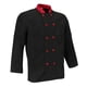 thumbnail image 1 of Chaqueta de chef unisex de manga larga, estilo panadero, para restaurante. Negro 2XL, 1 of 9