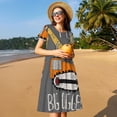 thumbnail image 4 of Easygdp I Like Big Digger para Vestido Transpirable de Mujer, Vestido Suelto de Manga Corta con Pliegues y Bolsillos para el Verano, 4 of 6