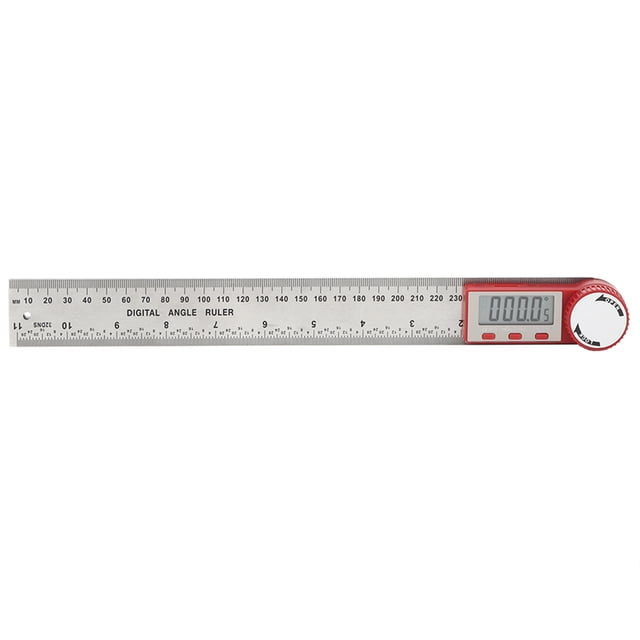 Measuring Ruler, Electronic Ruler, Goniometer 360 Degree Angle LCD Measure Tool For Angle Measuring With Fixing Screw Length Measuring 0-300mm