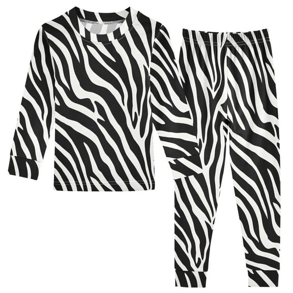 Zebra Stripe Design Cotton Pajamas 2 Piece Set Sleepwear Soft and Comfortable Homewear Nightwear