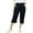 Black, variant on Bimba Women's Rayon Capri Culottes with Back Elastic Casual Summer Pants With Pockets Navy Blue - Small