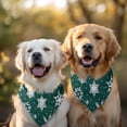 thumbnail image 2 of Dog Bandana 2 Pack,Green Christmas Snowflake Pattern Bandanas for Dogs,Cat Bandana,Small/ Large Dog Bandana 2 Size,Dog Bandanas Girl Boy, 2 of 6