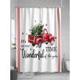 thumbnail image 5 of Christmas Small Stall Shower Curtain, Waterproof Shower Curtains for Bathroom, Xmas Truck Tree Snowflake Red Striped Washable Fabric Cloth Bath Curtain for Bathtub Decoration with Hooks 36x72 Inches, 5 of 6