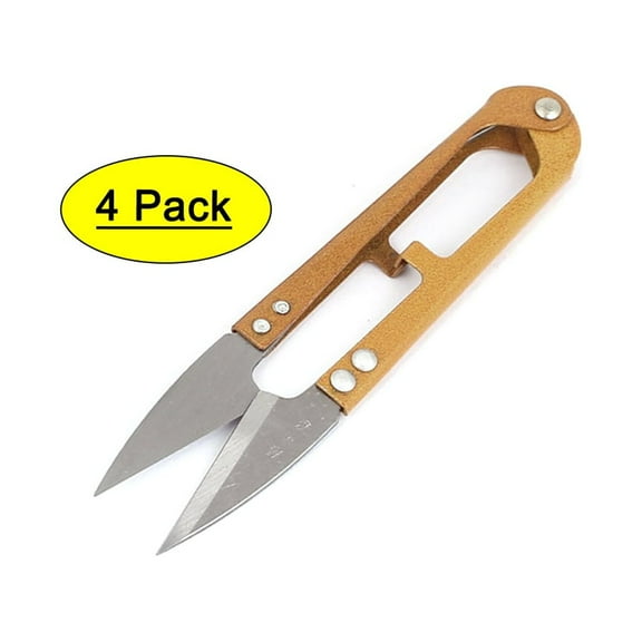 Unique Bargains Metal Grip Thread Fishing Line Sewing Yarn Scissor Cutter Snipper Orange 4Pcs