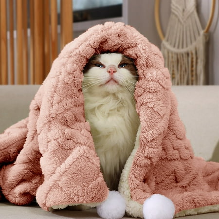 InsCrazy Throw Blanket Experience Ultimate Comfort with Double-Sided Wool Blanket for Your Furry Companions -For Your Cats and Dogs and Breathable