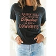 thumbnail image 5 of Raisin Hell With Hippies and Cowboys Graphic Tee T-Shirt, 5 of 8