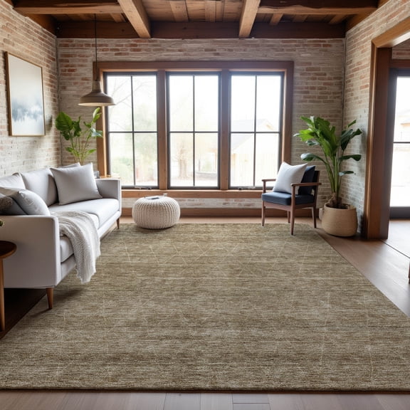 Addison Rugs Mayfield Premium Machine Washable Transitional Geometric Wheat Rectangle Rug, 10' x 14'