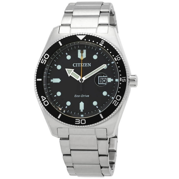 Citizen Eco-Drive Men's Stainless Steel Black Dial Watch AW1760-81E