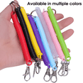 thumbnail image 3 of Telescopic Spring Anti-theft Lanyard Color Wrist Lanyard Gasket Safety Tether for Mobile Phone Charm Bracelet Strap Hanging Rope black, 3 of 6