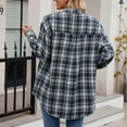 thumbnail image 6 of Utoimkio Women's Long Sleeve Plaid Shirts Lapel Button Down Jacket Coats for Women with Pockets, 6 of 6