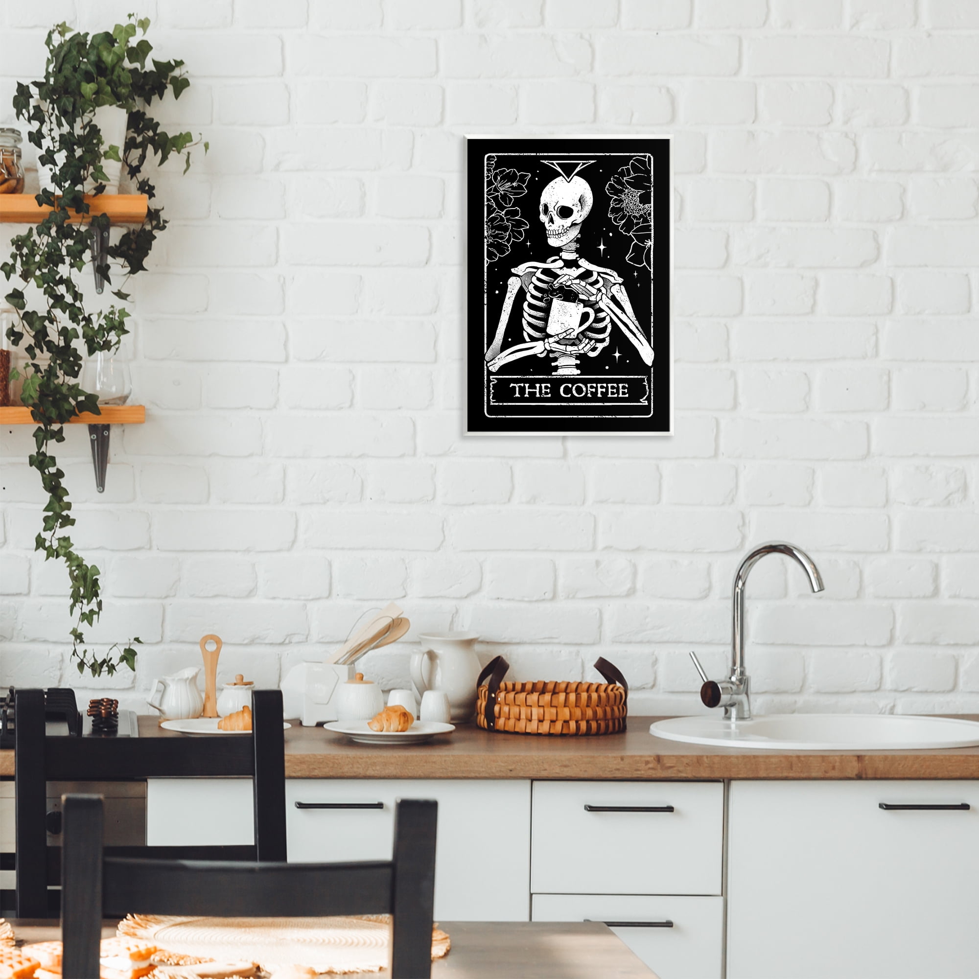 Stupell Industries The Coffee Skeleton Tarot Wall Plaque Art, design by EduEly Designs