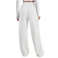 thumbnail image 2 of Loose Sweatpants for Women New Straight Leg Sweatpants for Women Workout Casual Cargo Pants Fall Loose Jogging Trousers with Pockets White L, 2 of 7