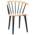 thumbnail image 6 of SAFAVIEH Blanchard Contemporary Wood Solid Dining Bistro Chair, Natural/Black (Set of 2), 6 of 14