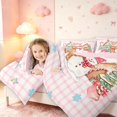 thumbnail image 3 of Manfei Festive Gingerbread Men Full Size Comforter Sets,Christmas Tree Snowman Bedding Comforter Set,Pink Green,Pink Reversible,3 Pieces,1 Comforter and 2 Pillowcases, 3 of 7