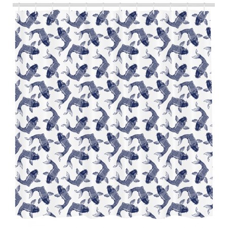 Koi Fish Shower Curtain Carp Koi Sketch Drawing With Detailed
