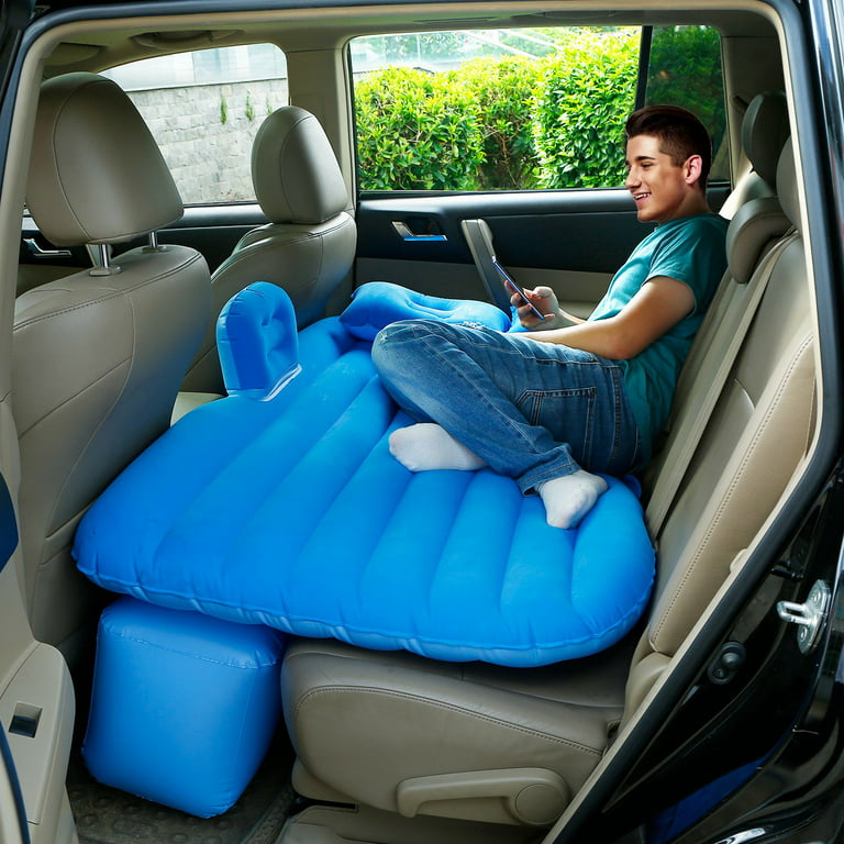 Car Air Bed Travel Camping Inflatable Mattress Back Seat Cushion +