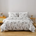 thumbnail image 2 of Marble Duvet Cover Set with Zipper Closure Ties, Soft Microfiber White Marble Pattern Double, 2 of 7
