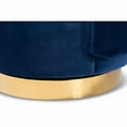 thumbnail image 6 of Baxton Studio Saffi Glam and Luxe Royal Blue Velvet Fabric Upholstered Gold Finished Swivel Accent Chair, 6 of 9
