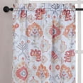 thumbnail image 5 of Kitchen Valance & Tier Curtain Set, Light Filtering Curtains, Monaco White/Spice, 5 of 5