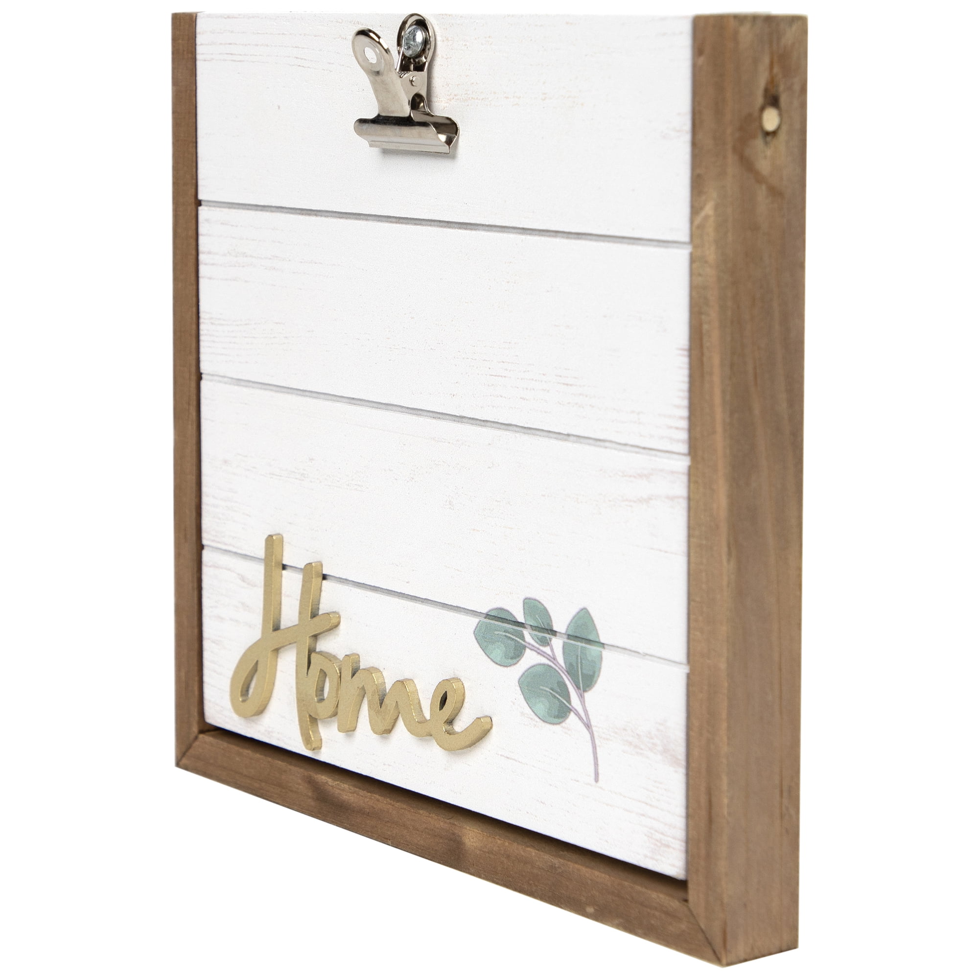Northlight 'Home' Picture Frame with Metal Clip - for 5" x 7" Photo - 8.5" - White and Gold