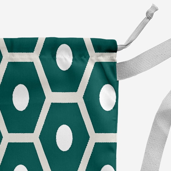 Simply Daisy Canvas Geometric 28 x 36 in Teal Laundry Bag