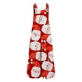 thumbnail image 3 of Christmas Jumpers for Women with Pockets Casual Cold Shoulder Jumpsuit Suspender Jumpsuits Wide Leg Pant Jumpsuit, 3 of 4
