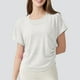 thumbnail image 2 of Camiseta holgada para mujer: con abertura en la espalda y fruncidos laterales, poliéster, ropa informal/para yoga (tallas S-XL), 2 of 4