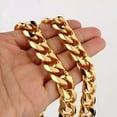 thumbnail image 5 of 8/10/12/15/17/19mm Polished Mens Chain Stainless Steel Curb Cuban Link Necklace, 5 of 9