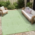 thumbnail image 2 of Lahome Decor 8’X10’ Rainbow Outdoor Rug for Patio,Beach Mats Waterproof, Camping Rug for Outside RV, Portable Plastic Straw Outdoor Area Rug for Backyard, Garden, Pool Deck,Green, 2 of 9