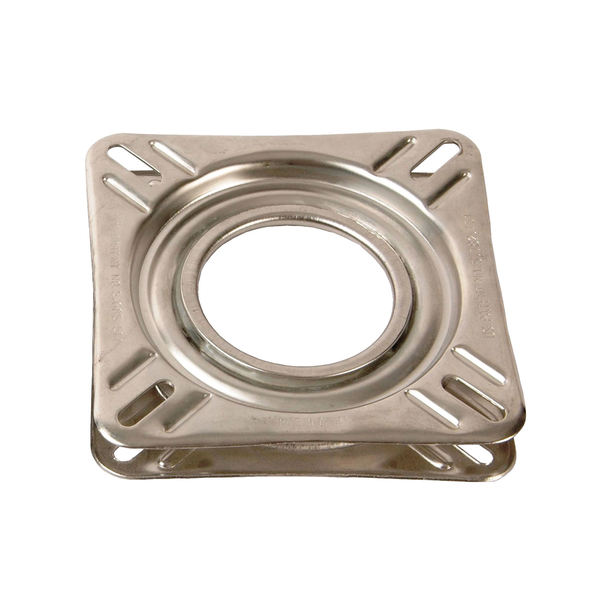 Springfield 1100009 Non-Locking 360° Seat Swivel - 6.75" Square with 0° Tilt, Stainless Steel