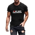 thumbnail image 2 of AOOCHASLIY Men Shirt for Valentine Gift Men's Fashion Short Sleeve Out Blouse Valentine's Day Letter Print Gift Shirt T-Shirt Tops, 2 of 5