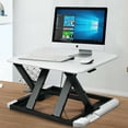 thumbnail image 3 of Gymax Adjustable Height Sit/Stand Desk Computer Lift Riser Laptop Work Station White, 3 of 10