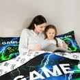 thumbnail image 5 of Castle Fairy Teens Boys Girls Blue Green Gamepads 2Pcs Bedding Comforter Set,Video Game Twin Comforter Sets,Abstract Lightning Breathable Bedding Set,Microfiber Bedroom Decor, 5 of 8