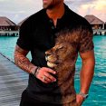 thumbnail image 3 of Cameland Tenue d'Été pour Hommes Chemise de Mode Décontractée à Manches Courtes Col Rabattu Blouse et Chemise, 3 of 5