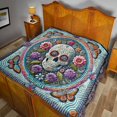 thumbnail image 3 of Beautiful Skull - Colcha de calaveras personalizada, 3 of 6