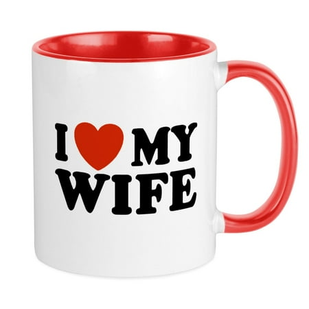 

CafePress - I Love My Wife Mug - Ceramic Coffee Tea Novelty Mug Cup 11 oz