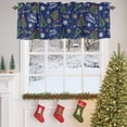 thumbnail image 4 of Merry Christmas Valances for Windows, 42 x 18in, Christmas Trees Xmas Winter Snowflakes Stars Navy Blue Rod Pocket Kitchen Valance Curtain Light Filtering Window Treatments for Living Room Bedroom, 4 of 7