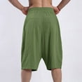 thumbnail image 6 of Xysaqa Casual Baggy Harem Short Pants for Men, Mens Cotton Linen Bermuda Short Lightweight Elastic Waist Yoga Jogger Beach Shorts with Pockets & Drawstring S-2XL, 6 of 7