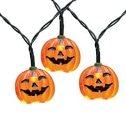 Way to Celebrate Halloween 20-Count Battery Operated Orange LED Pumpkin Lights, with Black Wire, 4.5 Volts