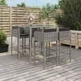 thumbnail image 1 of vidaXL 5 Piece Garden Bar Set with Cushions Grey Poly Rattan, 1 of 4