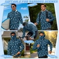 thumbnail image 6 of Bulopur Men’s Quick Dry Fishing Sun Hoodie with Mask, Long Sleeve UV Protection Shirt with Navy Camo Star Print for Hiking, Camping and Summer Activities, 6 of 8