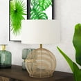 thumbnail image 6 of 21" Natural Rattan Table Lamp With White Drum Shade, 6 of 10