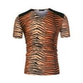 thumbnail image 5 of INSPIRE CHIC Men's Leopard Printed T-Shirt V Neck Short Sleeves Top L Tiger Print, 5 of 6