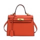 thumbnail image 5 of Bolso de mano de gama alta para celebridades de Internet, bolso de hombro Kelly con patrón de litchi de gran capacidad, color platino, 2024, 5 of 5