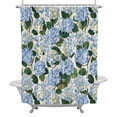 thumbnail image 2 of Blue Hydrangea Shower Curtain for Bathroom Decor, Floral Country Farmhouse Watercolor Waterproof Fabric Shower Curtain, 66"x72" Set with 12 Hooks, 2 of 9