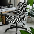thumbnail image 2 of Renewold Zebra Print Desk Chair Cover Stretch Office Chair Slipcover Dustproof Desk Computer Chair Cover High Back Chair Protective Cover Zebra Stripe Home Decor Easy to Install, S, 2 of 7
