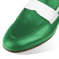 thumbnail image 3 of YDN Women Business Strap Loafers Round Closed Toe Slip On Flats Pumps Block Low Heels Office Daily Dressy Shoes Size 7.5 Green, 3 of 4