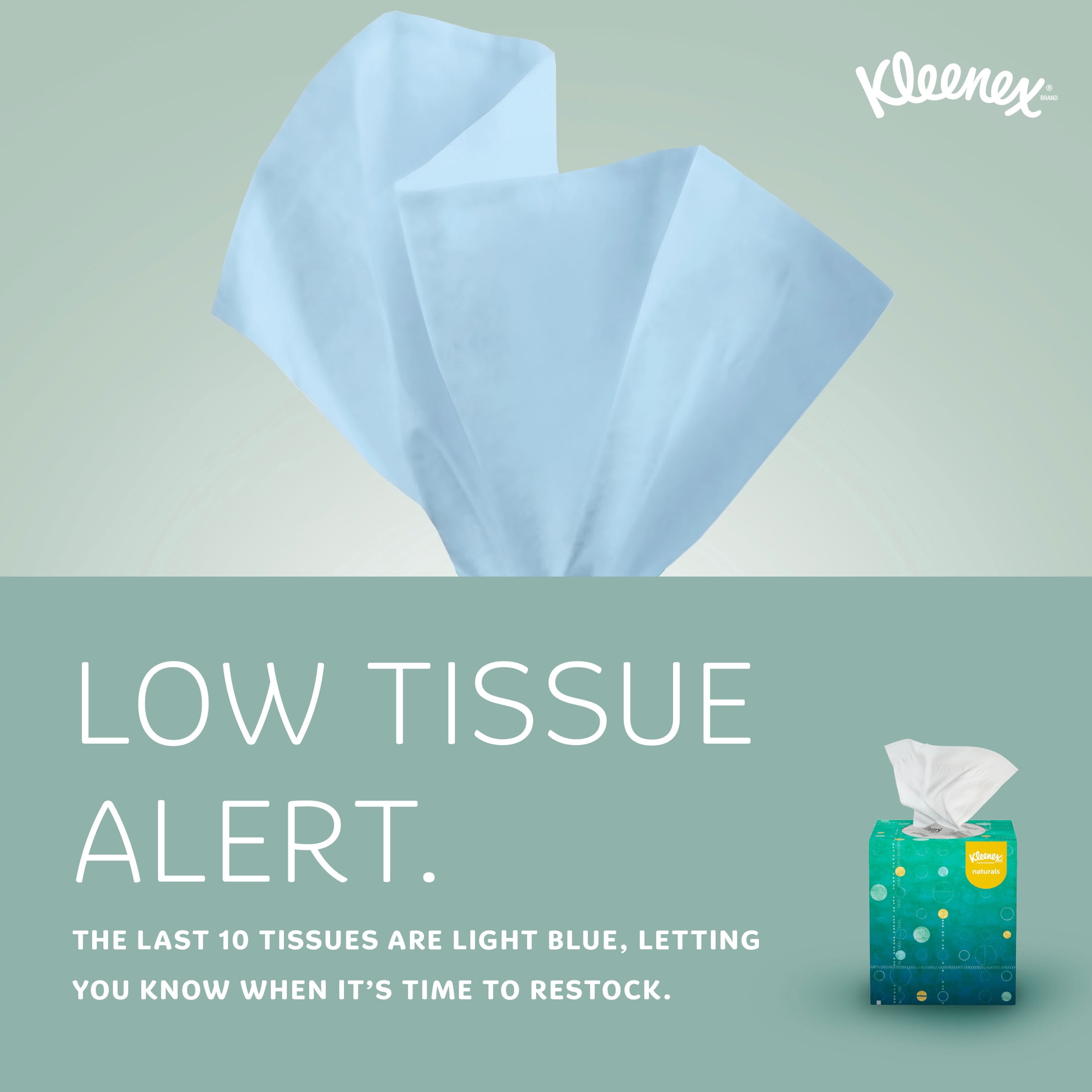 Kleenex Professional Naturals Facial Tissue with Plastic-Free Eco Packaging, Bulk (56027), 2-Ply, White, Upright Cube Boxed Format, Designed for Business (90 Tissues/Box, 36 Boxes, 3,240 Sheets/Case)